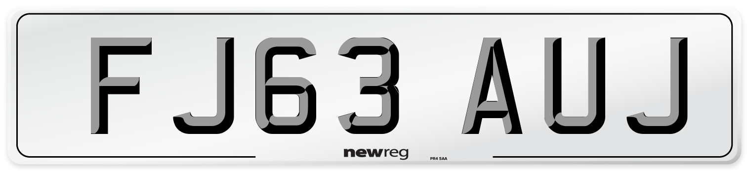 FJ63 AUJ Number Plate from New Reg